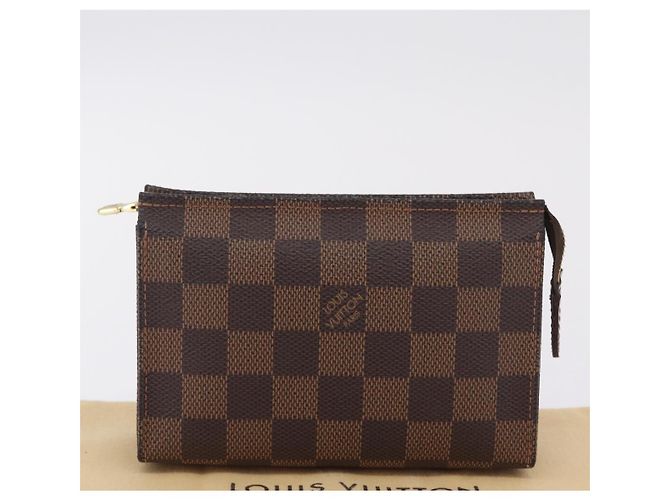 LOUIS VUITTON Damier Ebene Poche Toilette 15 Pouch N47548 LV Auth 167755M - vista 12