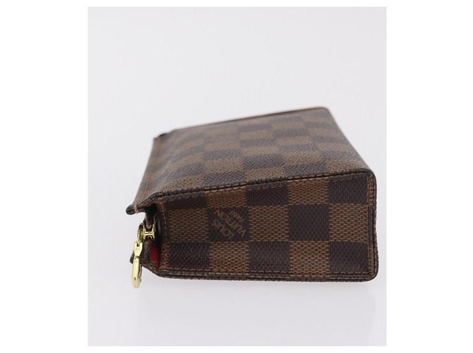 LOUIS VUITTON Damier Ebene Poche Toilette 15 Pouch N47548 LV Auth 167755M - vista 4