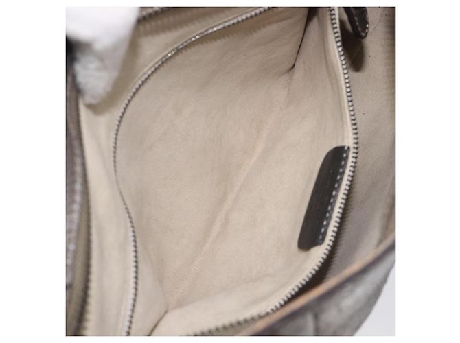 Borsa Salvatore Ferragamo Gancini effetto coccodrillo Silver Gold Auth 205427A Argento D'oro - vista 24