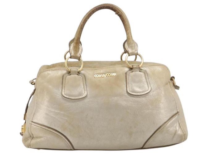 Borsa a mano Miu Miu in pelle oro autentica 205996 D'oro - vista 13