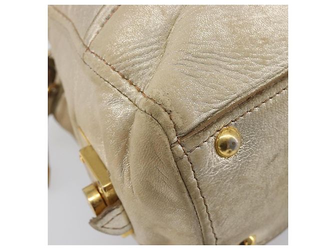 Borsa a mano Miu Miu in pelle oro autentica 205996 D'oro - vista 16