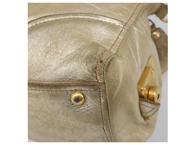 Borsa a mano Miu Miu in pelle oro autentica 205996 D'oro - vista 17