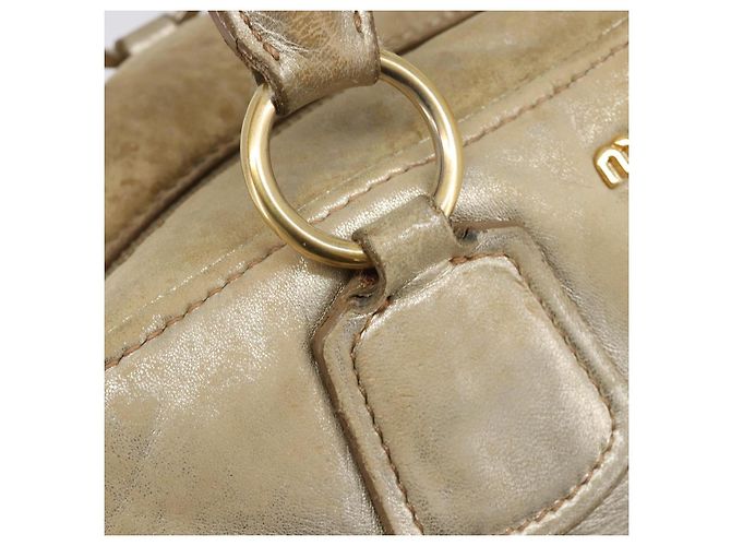 Borsa a mano Miu Miu in pelle oro autentica 205996 D'oro - vista 20