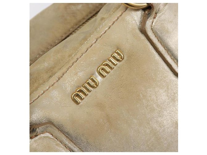 Borsa a mano Miu Miu in pelle oro autentica 205996 D'oro - vista 21