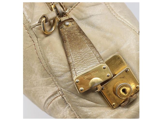 Borsa a mano Miu Miu in pelle oro autentica 205996 D'oro - vista 22