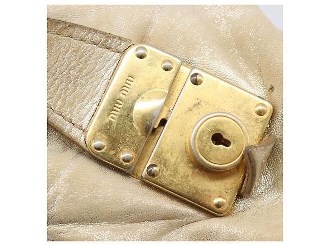 Borsa a mano Miu Miu in pelle oro autentica 205996 D'oro - vista 23