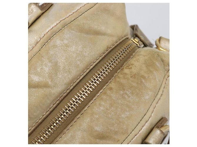 Borsa a mano Miu Miu in pelle oro autentica 205996 D'oro - vista 7