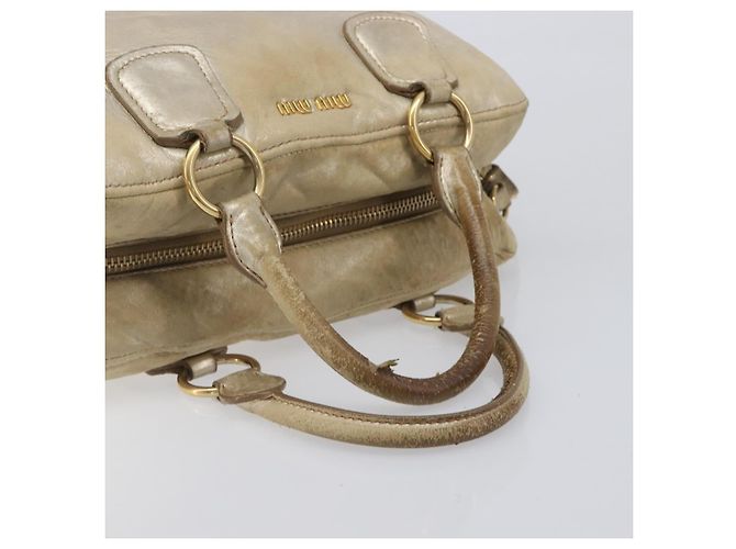 Borsa a mano Miu Miu in pelle oro autentica 205996 D'oro - vista 8