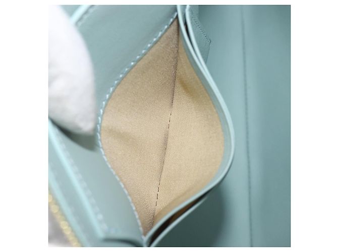 Céline Borsa a pochette CELINE in pelle Verde Oro Auth 205304A D'oro - vista 11