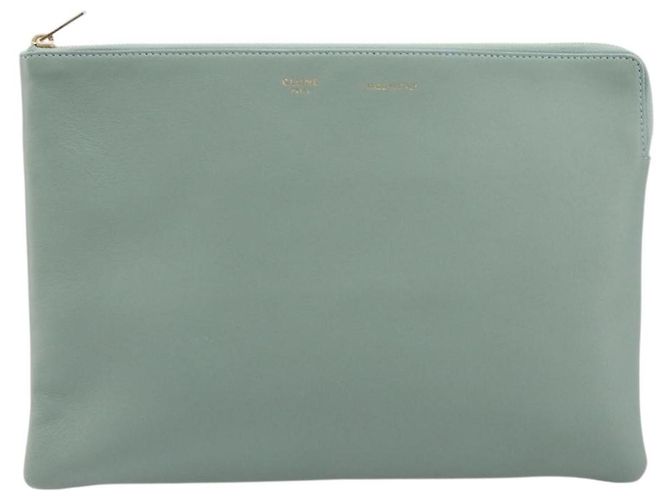 Céline Borsa a pochette CELINE in pelle Verde Oro Auth 205304A D'oro - vista 13