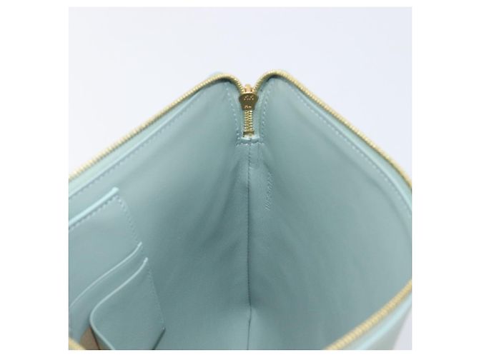 Céline Borsa a pochette CELINE in pelle Verde Oro Auth 205304A D'oro - vista 17