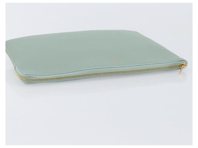 Céline Borsa a pochette CELINE in pelle Verde Oro Auth 205304A D'oro - vista 5