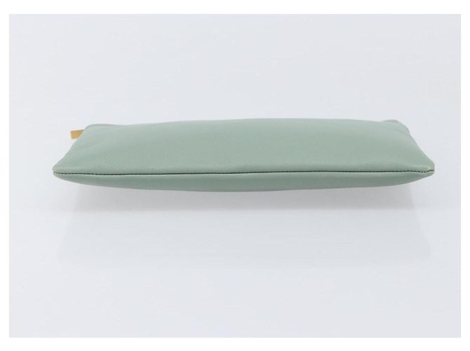 Céline Borsa a pochette CELINE in pelle Verde Oro Auth 205304A D'oro - vista 6