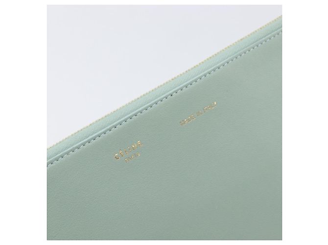 Céline Borsa a pochette CELINE in pelle Verde Oro Auth 205304A D'oro - vista 8