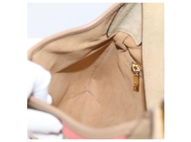 Borsa Tote Salvatore Ferragamo Canvas Beige Gold Auth ar14322 D'oro - vista 19