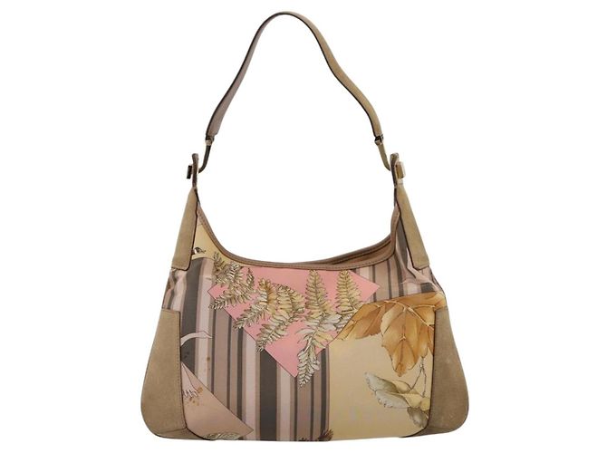 Borsa Tote Salvatore Ferragamo Canvas Beige Gold Auth ar14322 D'oro - vista 2
