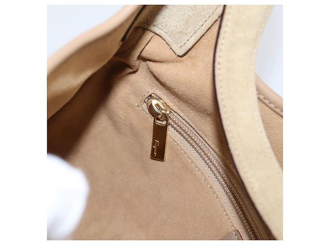 Borsa Tote Salvatore Ferragamo Canvas Beige Gold Auth ar14322 D'oro - vista 20