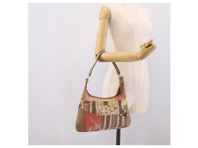 Borsa Tote Salvatore Ferragamo Canvas Beige Gold Auth ar14322 D'oro - vista 22
