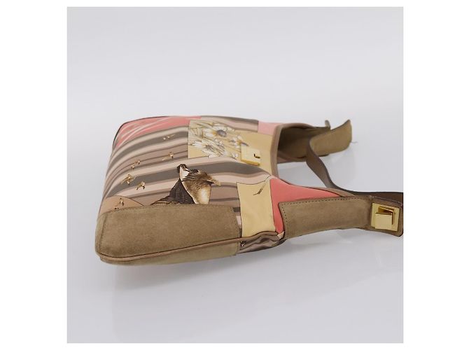 Borsa Tote Salvatore Ferragamo Canvas Beige Gold Auth ar14322 D'oro - vista 4