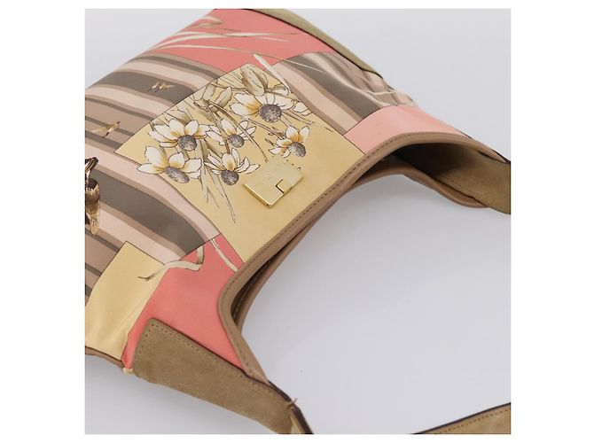 Borsa Tote Salvatore Ferragamo Canvas Beige Gold Auth ar14322 D'oro - vista 6
