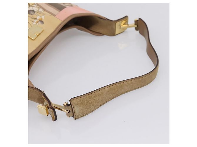 Borsa Tote Salvatore Ferragamo Canvas Beige Gold Auth ar14322 D'oro - vista 7