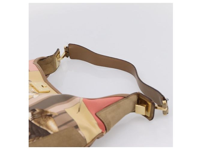 Borsa Tote Salvatore Ferragamo Canvas Beige Gold Auth ar14322 D'oro - vista 8