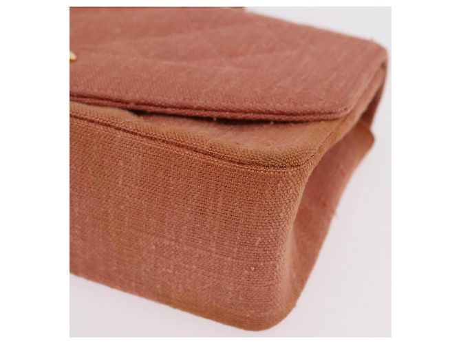 Borsa a catena con patta CHANEL Matelasse Diana Canvas Orange Gold CC Auth BA15758SAV D'oro Arancione - vista 16