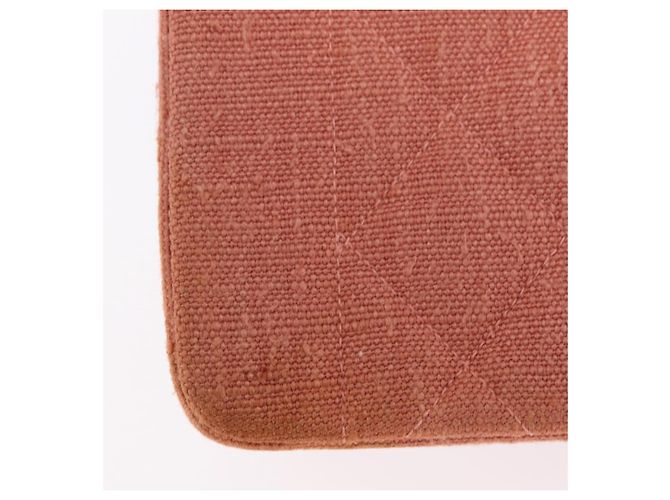 Borsa a catena con patta CHANEL Matelasse Diana Canvas Orange Gold CC Auth BA15758SAV D'oro Arancione - vista 3
