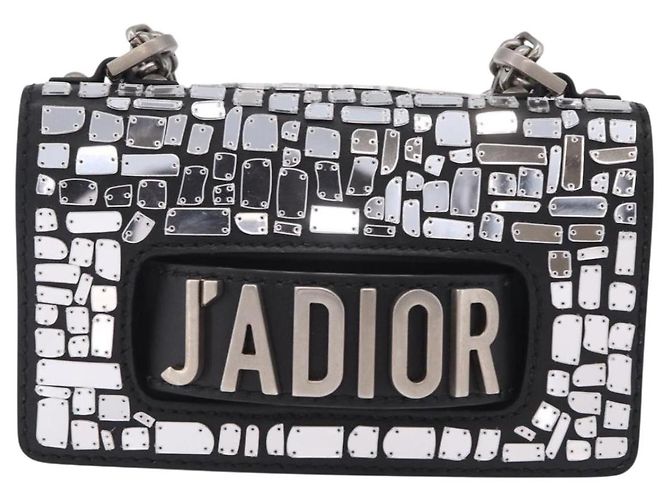 Borsa a tracolla con catena Christian Dior J'adior in pelle nera e argento Auth ka6468SAM Nero - vista 2