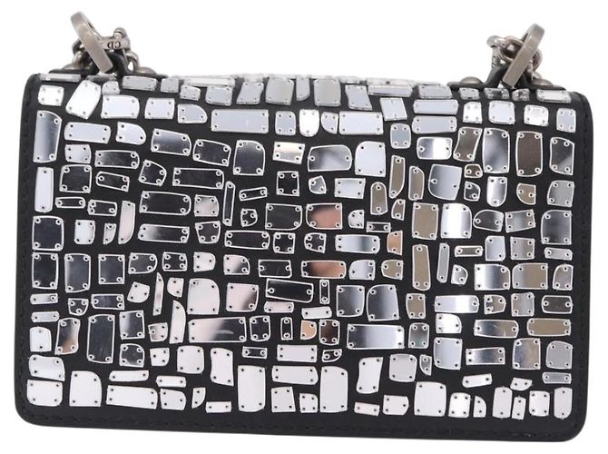 Borsa a tracolla con catena Christian Dior J'adior in pelle nera e argento Auth ka6468SAM Nero - vista 3