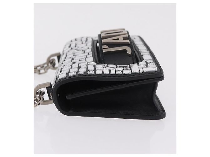 Borsa a tracolla con catena Christian Dior J'adior in pelle nera e argento Auth ka6468SAM Nero - vista 5