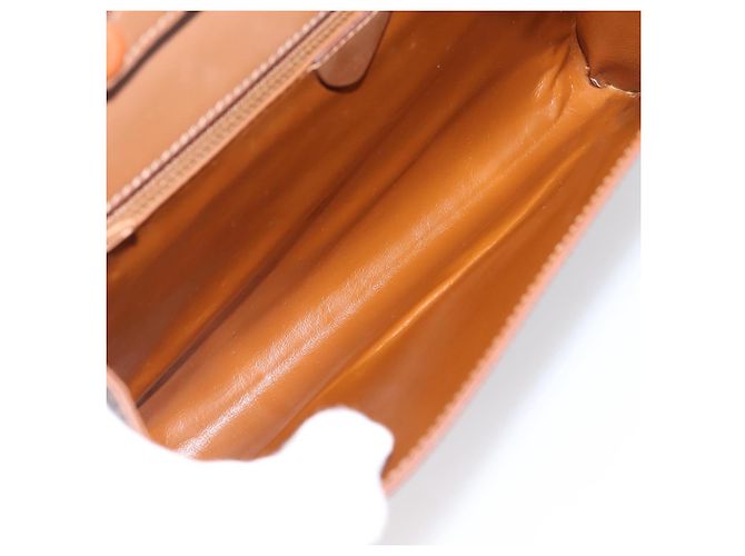 Céline Bolsa de Ombro CELINE Couro Marrom Dourado Auth 205342 - vista 11