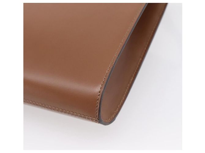 Céline Bolsa de Ombro CELINE Couro Marrom Dourado Auth 205342 - vista 15