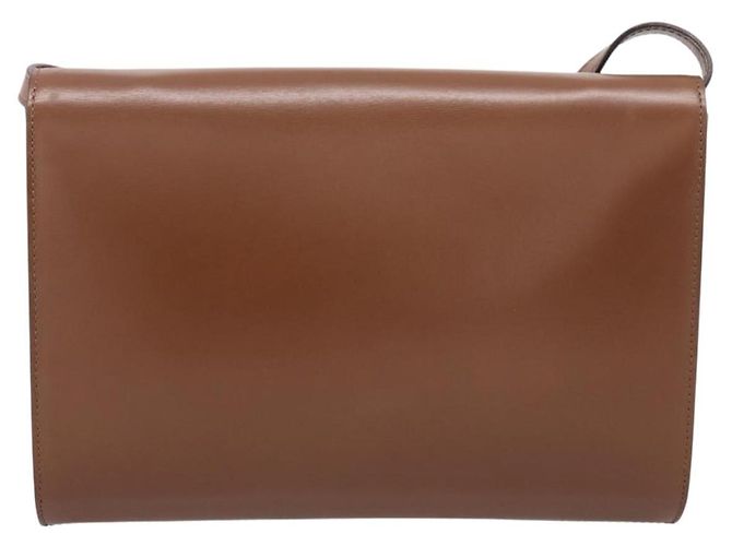 Céline Bolsa de Ombro CELINE Couro Marrom Dourado Auth 205342 - vista 2