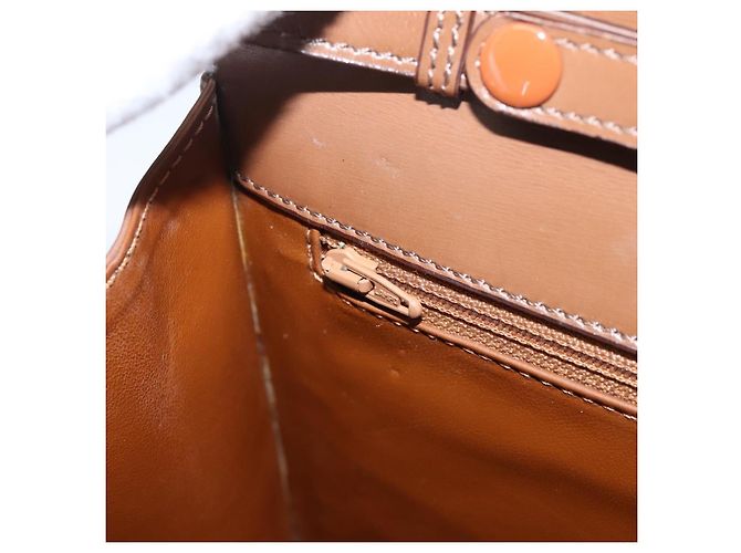 Céline Bolsa de Ombro CELINE Couro Marrom Dourado Auth 205342 - vista 20