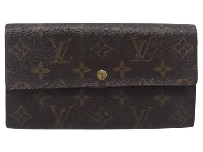 LOUIS VUITTON Monogram Long Wallet 2 Set Beige LV Auth ar14329 Monograma - vista 2