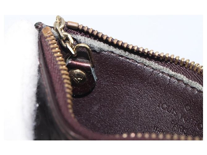 LOUIS VUITTON Monogram Vernis Pochette Cles Monedero Amarante M93518 LV Auth 206941 Burdeos - vista 10