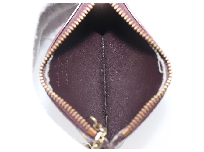 LOUIS VUITTON Monogram Vernis Pochette Cles Monedero Amarante M93518 LV Auth 206941 Burdeos - vista 11