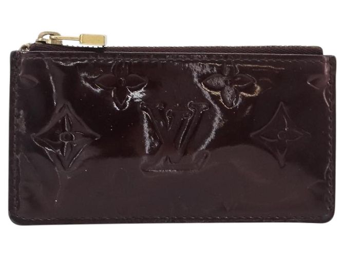 LOUIS VUITTON Monogram Vernis Pochette Cles Monedero Amarante M93518 LV Auth 206941 Burdeos - vista 13