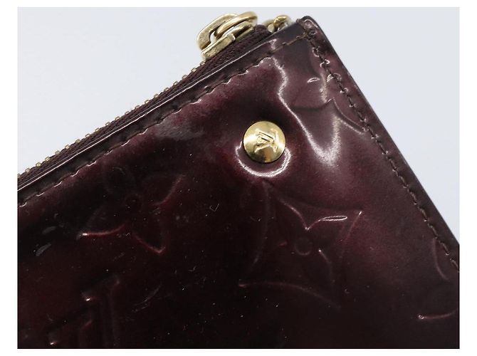 LOUIS VUITTON Monogram Vernis Pochette Cles Monedero Amarante M93518 LV Auth 206941 Burdeos - vista 17