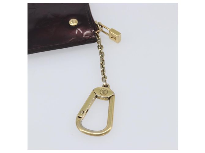 LOUIS VUITTON Monogram Vernis Pochette Cles Monedero Amarante M93518 LV Auth 206941 Burdeos - vista 8