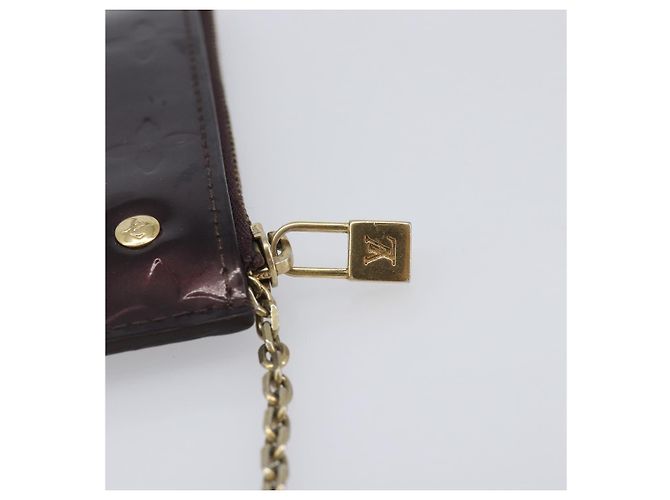LOUIS VUITTON Monogram Vernis Pochette Cles Monedero Amarante M93518 LV Auth 206941 Burdeos - vista 9