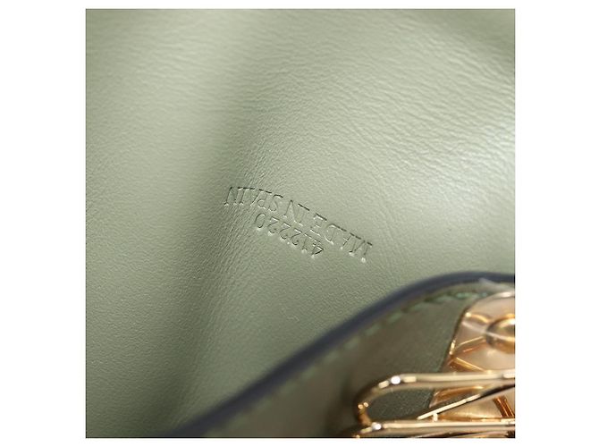 LOEWE Key Case Leather Green Gold Tone Auth LN100M - view 11