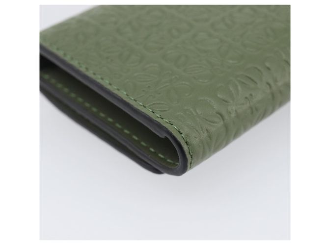 LOEWE Key Case Leather Green Gold Tone Auth LN100M - view 16