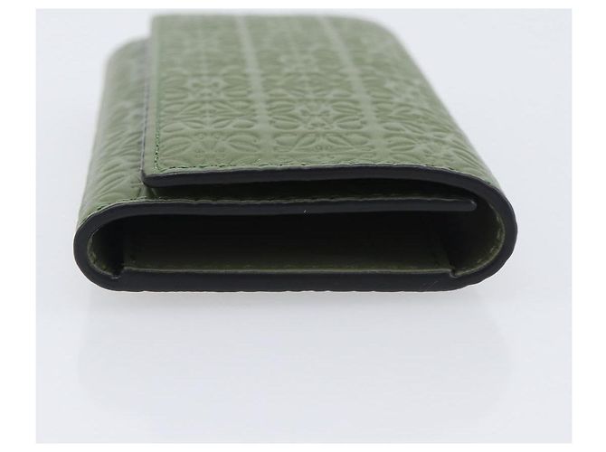 LOEWE Key Case Leather Green Gold Tone Auth LN100M - view 3