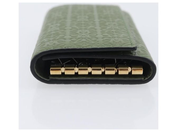 LOEWE Key Case Leather Green Gold Tone Auth LN100M - view 4