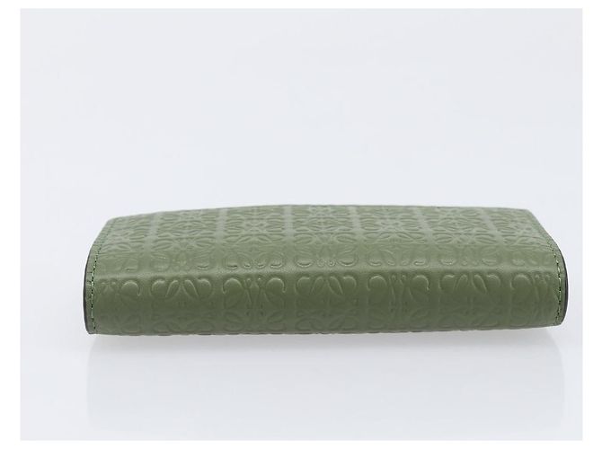 LOEWE Key Case Leather Green Gold Tone Auth LN100M - view 5