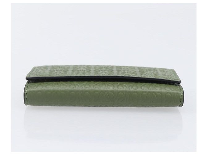 LOEWE Key Case Leather Green Gold Tone Auth LN100M - view 6