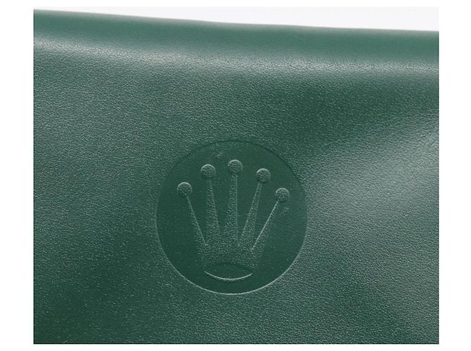 Rolex Geldbörse Leder Grün Gold Auth 203513 Golden - Ansicht 17