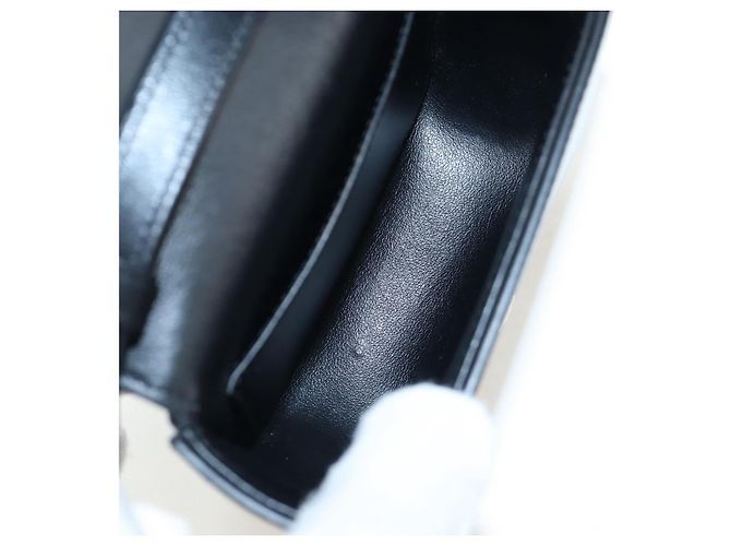 Céline CELINE Triomphe Shoulder Pouch Leder Schwarz Gold Auth LN079M Golden - Ansicht 10